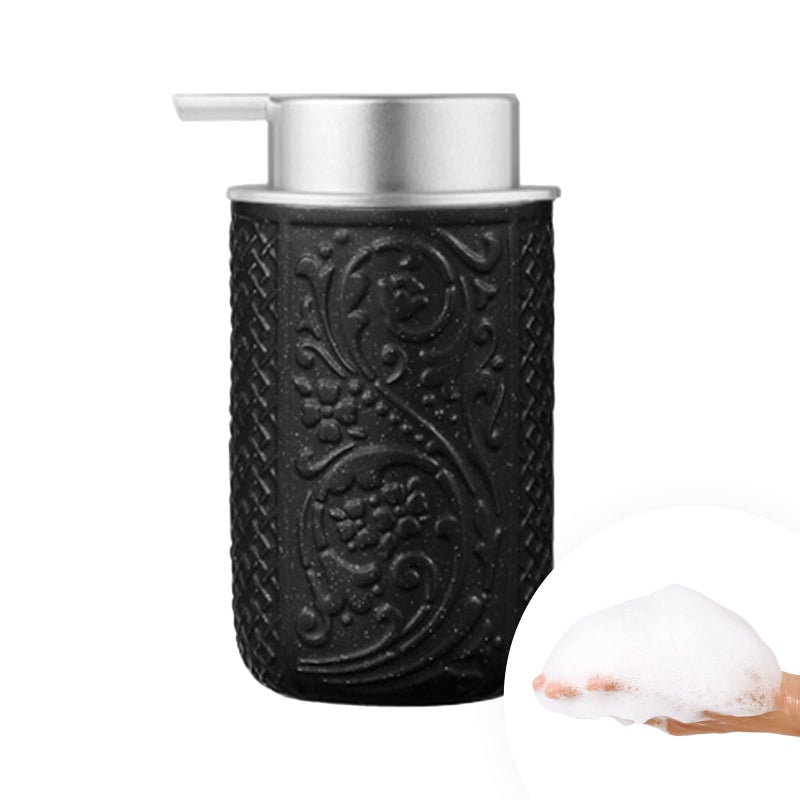 QQ Studio 12OZ/350ML Ceramic Foaming Soap Dispenser Empty Hand Soap Dispenser Refillable Lotion Containers with Pump - Image 1